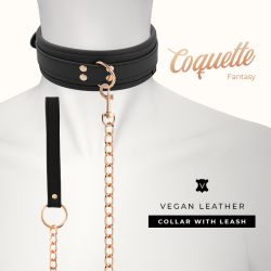 COQUETTE CHIC DESIRE - FANTASY-HALSKETTE AUS VEGANEM LEDER MIT RIEMEN UND NEOPRENFUTTER – Produktansicht 2