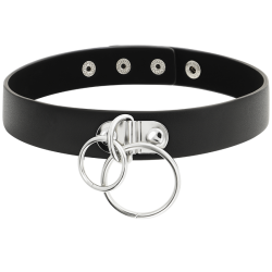 COQUETTE CHIC DESIRE - DOPPELRING-HALSBAND AUS VEGANEM LEDER – Produktansicht 3