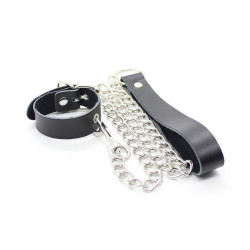 OHMAMA FETISH - PENIS-HALSKETTE UND LEDERARMBAND MIT METALLKETTE – Produktansicht 5