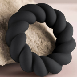 ROCKS-OFF - TWIST SCHWARZER SILIKON-MASTURBATORRING – Produktansicht 5