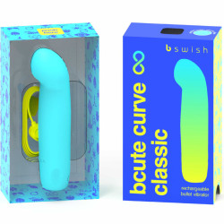 B SWISH - BCUTE CURVE INFINITE KLASSISCHER WIEDERAUFLADBARER VIBRATOR AUS BLAUEM SILIKON – Produktansicht 2