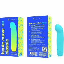 B SWISH - BCUTE CURVE INFINITE KLASSISCHER WIEDERAUFLADBARER VIBRATOR AUS BLAUEM SILIKON – Produktansicht 3