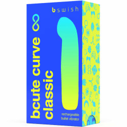 B SWISH - BCUTE CURVE INFINITE KLASSISCHER WIEDERAUFLADBARER VIBRATOR AUS BLAUEM SILIKON – Produktansicht 4