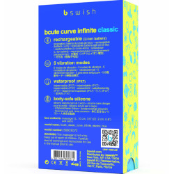 B SWISH - BCUTE CURVE INFINITE KLASSISCHER WIEDERAUFLADBARER VIBRATOR AUS BLAUEM SILIKON – Produktansicht 5