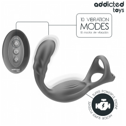 ADDICTED TOYS - DOPPELTER PROSTATIK-COCKRING MIT FERNBEDIENUNG – Produktansicht 6