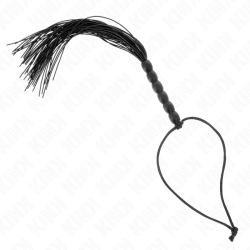 KINK - MINI SILIKONPEITSCHE MIT 6 SCHWARZEN PERLEN 26 CM – Produktansicht 2
