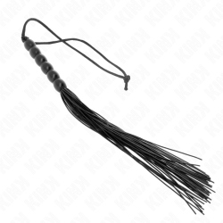 KINK - MINI SILIKONPEITSCHE MIT 6 SCHWARZEN PERLEN 26 CM – Produktansicht 4