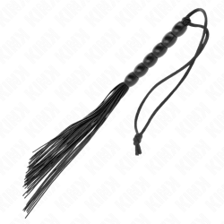 KINK - MINI SILIKONPEITSCHE MIT 6 SCHWARZEN PERLEN 26 CM – Produktansicht 5
