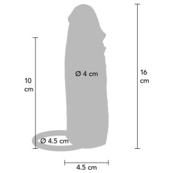 GET REAL – FEUCHTIGKEITSSPENDENDE SILIKON-PENISHÜLLE IN KARAMELL, 16 CM – Produktansicht 4