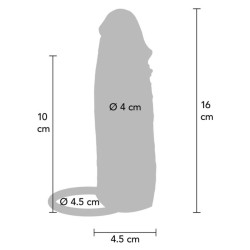 GET REAL – FEUCHTIGKEITSSPENDENDE SILIKON-VIBRATIONS-PENISHÜLLE IN KARAMELL, 16 CM – Produktansicht 4
