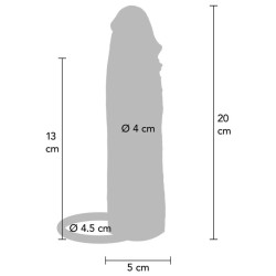 GET REAL – FEUCHTIGKEITSSPENDENDE SILIKON-VIBRATIONS-PENISHÜLLE IN KARAMELL, 20 CM – Produktansicht 4